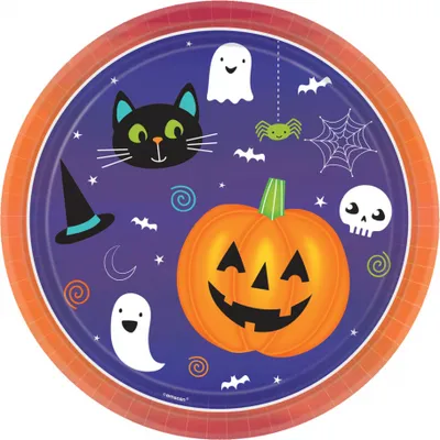 Produktbild von 8 Stück Happy Halloween Teller als Partygeschirr