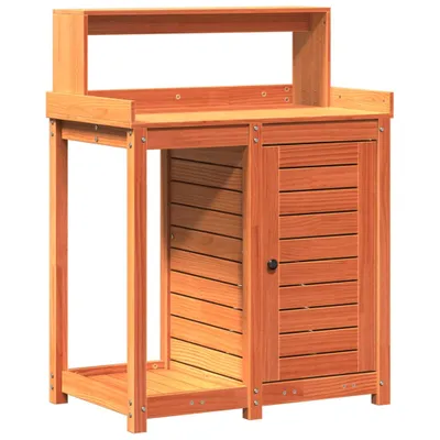 Immagine prodotto di vidaXL Tavolo per piante con ripiani Brown 82,5x50x109,5 cm in legno di pino massiccio