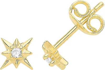 Image de Boucles d'Oreilles Femme Étoile Or 375/1000 - 4mm*4mm; TRS36362