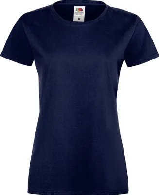 Produktbild von Fruit Of The Loom Lady-Fit Damen Sofspun® T-Shirt - Dark Navy Blue - Small