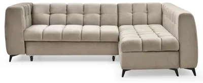 Image de MENZZO Canapé d'angle convertible Chessy Velours Taupe