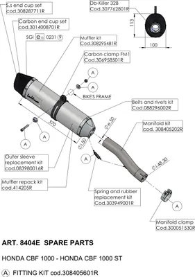 Image de Silencieux arrière LeoVince Pièce détachée d'échappement 0231, acier inoxydable, Ø 50mm 370mm pour EVO