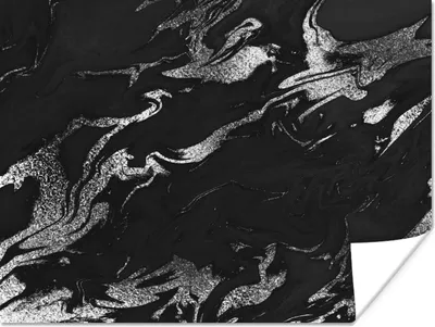 Produktbild von MuchoWow® Poster Marmor - Schwarz - Silber - Luxus 120x90 cm - Wandbild