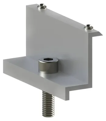 Imagen del producto de Conector de extremo de aluminio, modelo 45 AC, preensamblado, con pines de longitud L=80 mm, 1 unidad.