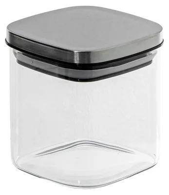 Vorratsdose Borosilikatglas 1300 ml mit Edelstahldeckel 10x10x11 cm