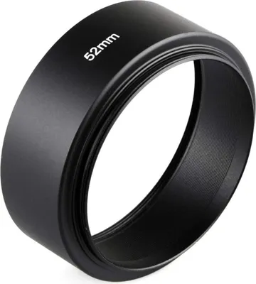 Image de Pare-soleil plat de 52 mm, cache-objectif en aluminium
