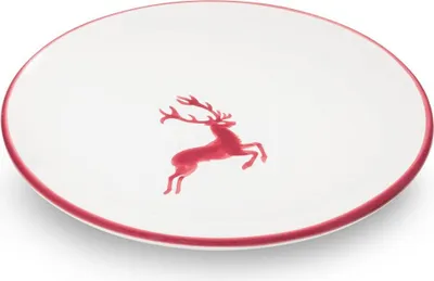 Immagine prodotto di Vetroceramica Gmundner Rosso Bordeaux. Cervo, tazza con piattino (Ø 15 cm)