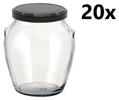 Obrázek produktu pro Zavařovací sklenice 314 ml ORCIO SOUDEK čirá 20 ks VČETNĚ ČERNÝCH VÍČEK, Počet kusů v balení: 20