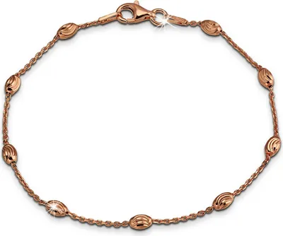 Image de SilberDream 19,5cm Bracelet Chaîne d'ancre ovale doré à la rose Femme Bijoux D2SDA2389E