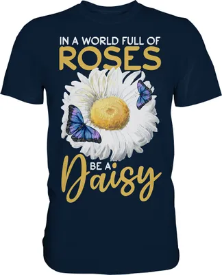 Produktbild von Frauen Schmetterling Gänseblume T-Shirt – Navy / 3XL