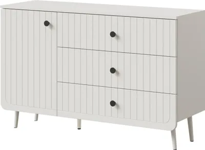 Produktbild von Kommode mit Schubladen Chloe 1D3S 120 Weiß (schwarzer oder goldener Griff)