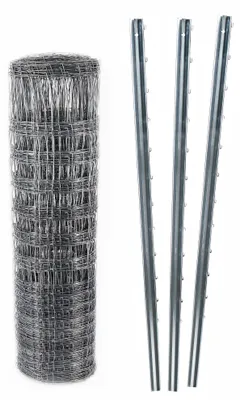 Produktbild von 150m Wildzaun Forstzaun Knotengeflecht 100/10/30+ Z-Profil Zaunpfosten
