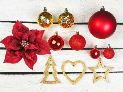 Produktbild von Weihnachtsbaumschmuck-Set, WEIHNACHTSSTERNE, 136-teilig, für Weihnachtsbäume 240–270 cm, inkl. Aufbewahrungsbox