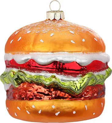 Obrázek produktu pro Vánoční skleněná ozdoba Cheesburger 10 cm