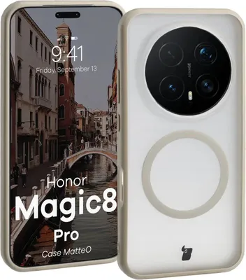 Produktbild von Handyhülle mit Magnetring für Honor Magic8 Pro, Bizon Case MatteO, Getönt-Beige