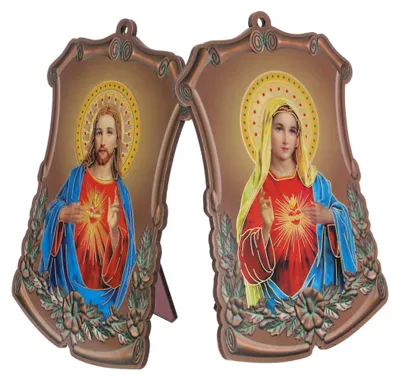 Produktbild von 2 Stück Madonna Holzplaketten Religiöse Heilige Familie Deko Kompakt Langlebig zum Hängen oder Stellen