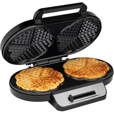 Produktbild von Clatronic Waffeleisen mit 2 Backflächen | Herzform stufenlos einstellbarer Bräunungsgrad & Backampel | 2 Waffeln pro Backvorgang | 1200W | WA 3745