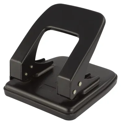 Produktbild von 1x PAVO Premium Bürolocher mit Anschlagschiene für 35 Blatt Metallgehäuse schwarz