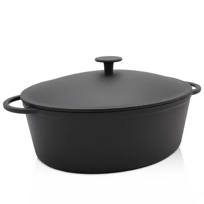 Produktbild von Karl Krüger 62034 Gusseisen-Gansbräter Rustica - 34 x 27 x 12,5 cm - emailliert - außen u. innen schwarz matt