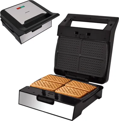 Produktbild von Syntrox Germany Mini Waffeleisen Gusto Antihaftbeschichtet 800W schwarz