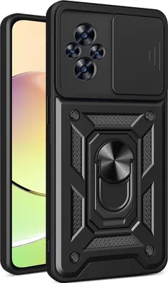 Produktbild von Hülle für Realme C67 4G Magnetische Ring Ständer Halter Dia Kameraschutz TPU Bumper Silikon Schutzhülle Schwarz
