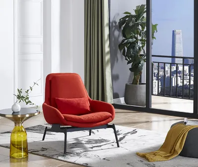 Immagine prodotto di Lusso Sedia Imbottitura Cocktail Relax Lounge Club Sedie Mobili Design Poltrona Rosso