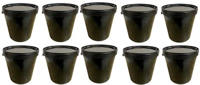 Produktbild von SILPLAST Eimer mit Deckel 30L x 10 Kunststoffeimer 30 Liter lebensmittelecht stapelbar Plastikeimer leer Schwarz