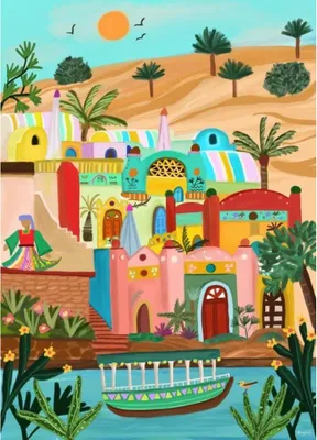 Zdjęcie produktu dla Pieces & Peace Puzzle The Nubian Village 500 Teile buntes Motiv