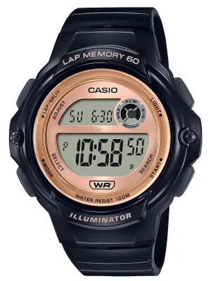 Immagine prodotto di Orologio sportivo da donna CASIO LWS-1200H-1AVDF Black Rosegold Digital Quartz WR100 Stopwatch Alarm +Box