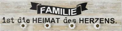Produktbild von Holzschild I Schlüsselbrett I Familie ist die Heimat des Herzens I Länge 60 cm