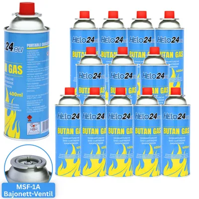 Produktbild von Gaskartuschen Butangas Kartusche 227g Gas MSF-1A Bajonett-Ventil EN417 28 Kartuschen