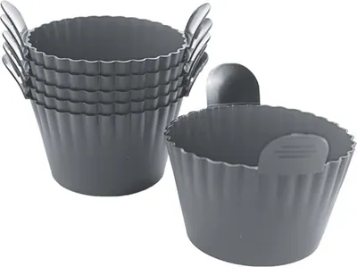 Produktbild von Eierkocher für die Heißluftfritteuse, Silikon-Cupcake-Backförmchen, antihaftbeschichtete Muffinform, wiederverwendbare Auflaufförmchen für Heißluftfritteusen