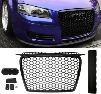 Produktbild von Kühlergrill Waben Grill Schwarz hochglanz passt für Audi A3 8P 03-08 auch RS3
