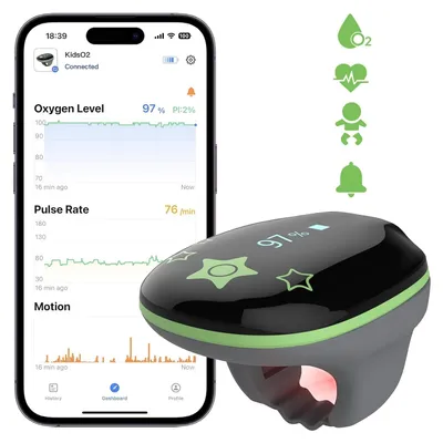 Obrázok produktu pre Pulzoxymeter Wellue Viatom pre deti s Bluetooth, monitor spánku