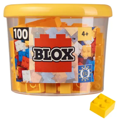 Produktbild von Simba 104114110 - Blox, 100 gelbe Bausteine für Kinder ab 3 Jahren, 4er Steine,
