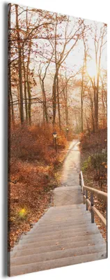Produktbild von Wallario Premium Leinwandbild Weg in den Sonnenuntergang in Größe 30 x 75 cm