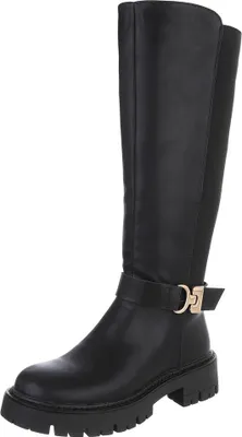 Produktbild von Ital-Design Damen Stiefel  Textiloptik, Lederoptik Plateaustiefel 90471382 Schwarz Gr.  36