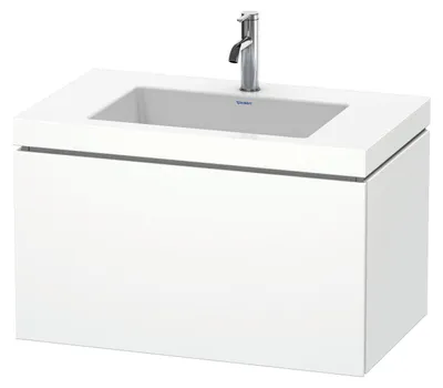 Produktbild von Waschtischunterbau L-CUBE m WT Vero Air 500x800x480mm 1 HL we smat 1 Hahnloch weiß supermatt