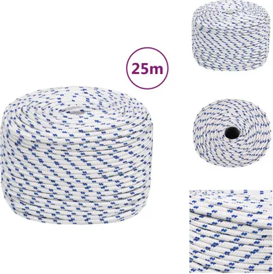 Produktbild von vidaXL Bootsseil Weiß 10 mm 25 m Polypropylen -  Seile