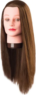 Image de Comair Tête d'exercice cheveux protéinés Pia 60cm brun Tête d'exercice