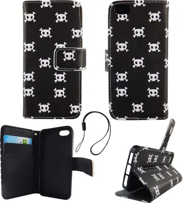 Produktbild von Handyhülle Tasche für Handy Apple iPhone 5 / 5s / SE Polka Dot Totenkopf