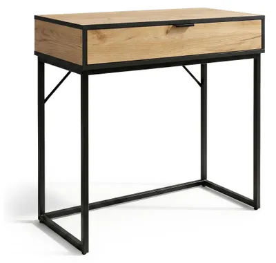 Produktbild von Konsolentisch Loft-Stil MODENA 1 Schublade 80 cm Craft Eiche Schwarze Beine