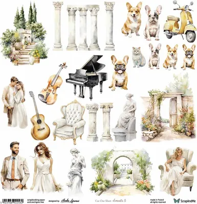Obrázok produktu pre Scrapbookingový papier 30x30 - ScrapAndMe - Elements 3 - vystrihovací list