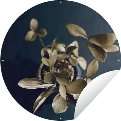 Produktbild von MuchoWow® Gartenposter Outdoor-Poster Rund Goldene Blume Ø 60 cm Gartendeko Rundes Poster draußen