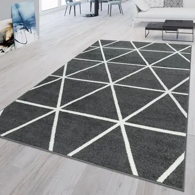 Produktbild von TT Home Wohnzimmer Teppich Kurzflor Wohnzimmer Ethno Design Rauten Design Skandi Design Modern Größe 60x100 cm