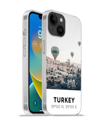 Produktbild von MuchoWow® Handyhülle Schutzhülle Hülle für Apple iPhone 14 - Softcase Heißluftballon - Türkei - Sommer - Grau Silikon Softcase Handy Hülle - Mobiltelefonhülle