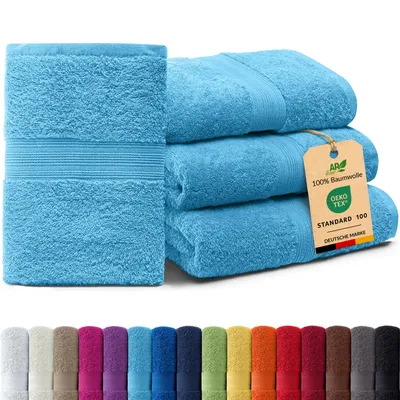 Produktbild von 4er-Set ARIZONA Handtuch-Serie von AR Line – 100% Baumwolle, 500 g/m², 4er-Set Handtücher 50x100 cm, Türkis