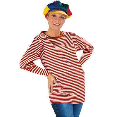 Produktbild von Ringelshirt, Langarmshirt Uni, rot-weiß, Größe: L