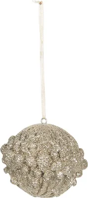 Produktbild von Clayre & Eef Weihnachtskugel Ø 7 cm Goldfarbig Kunststoff