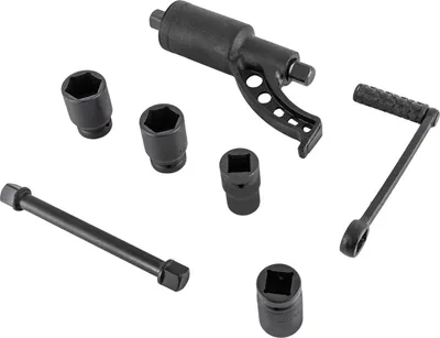 Image de Multiplicateur de couple pour écrous de roue - Jeu de clés à douille 1:64 - 4 800 Nm - Emmanchement carré de 25 mm - Douilles de 21 à 41 mm - Pour camions/bus/tracteurs - Avec mallette - Noir